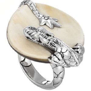 John Hardy Naga Horn Sterling Silver Dragon Ring